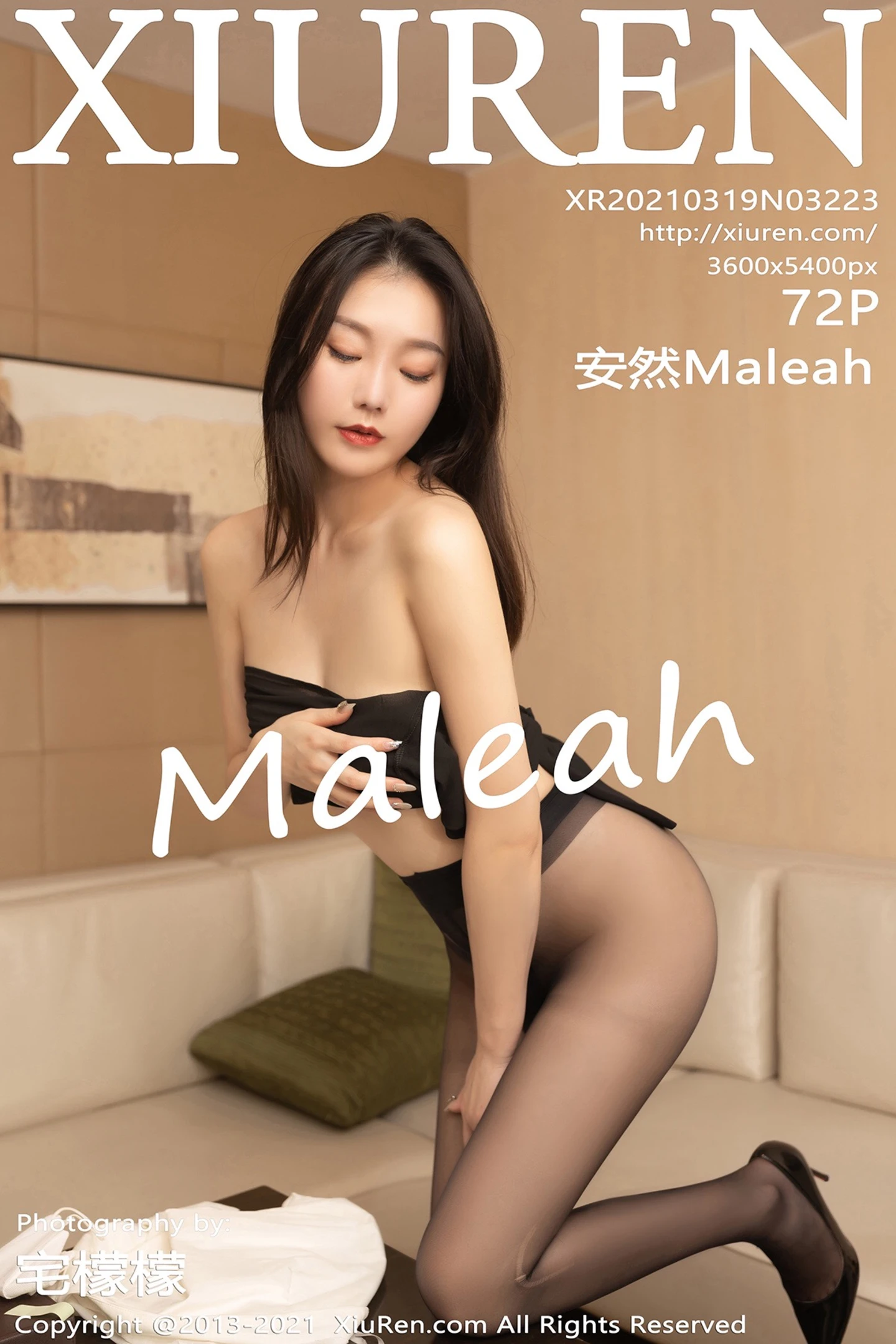 [XiuRen秀人网]VOL.3223 嫩模安然Maleah贴纸游戏主题私房半脱露无内黑丝裤袜撩人诱惑写真72P-秀人网官方网站